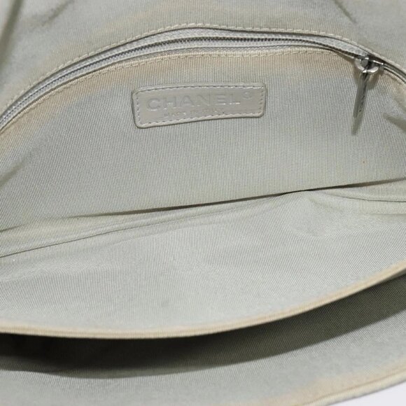 CHANEL Chain Shoulder Bag Nylon Gray CC Auth bs25857 - Picture 10 of 16